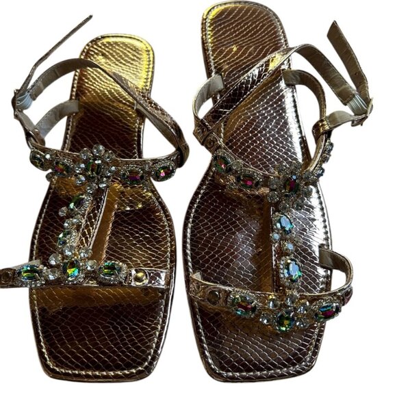 Embellished bejeweled gladiator sandals 10 - Picture 5 of 6